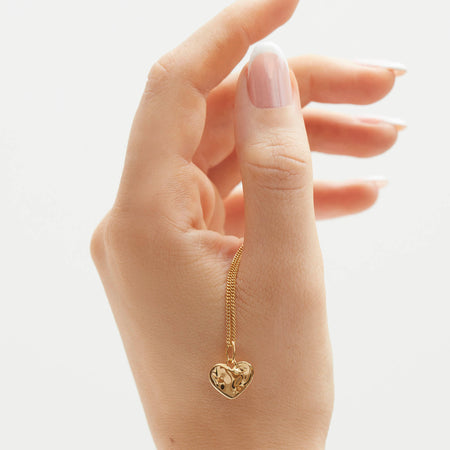 Ripple Heart Necklace Silver
